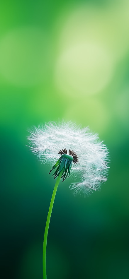 Fresh Spring Green Dandelion iPhone Wallpaper