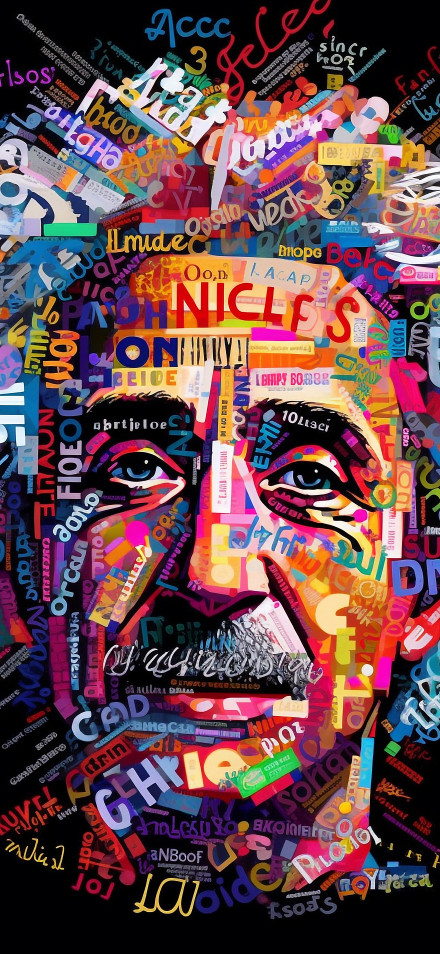 Albert Einstein Colorful Typography Art Wallpaper