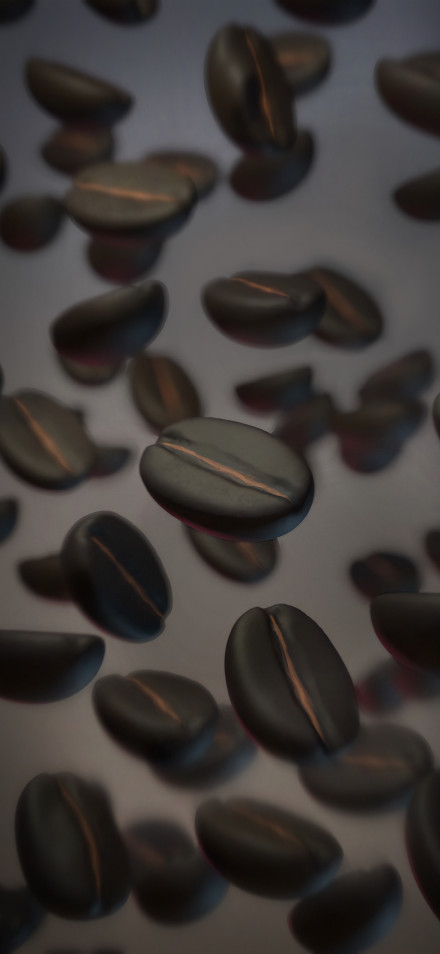 Floating Coffee Beans Close-Up 4K Wallpaper