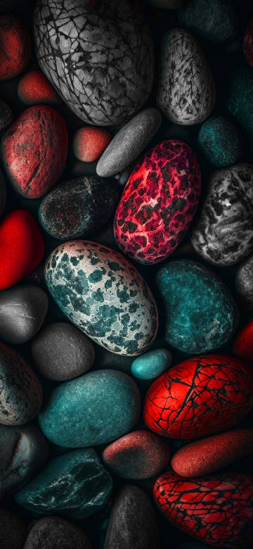 Colorful Stones with Intricate Patterns 4K Wallpaper