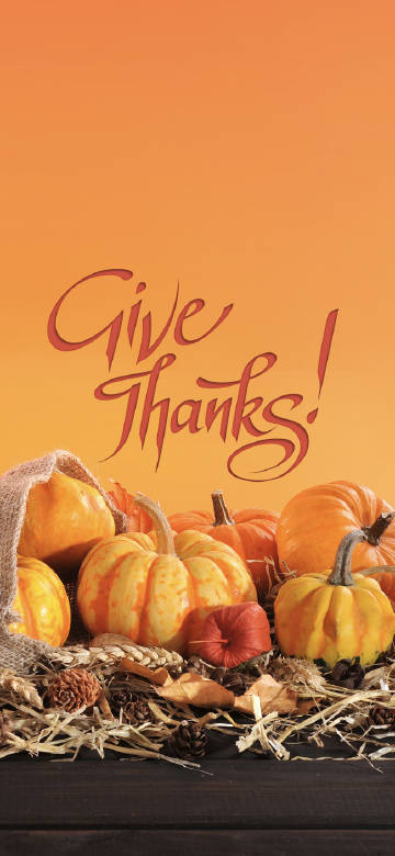 Orange Aesthetic Thanksgiving Lock Screen 4K