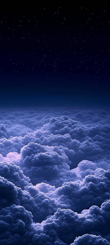 Dreamy Clouds Under a Starry Night HD Wallpaper