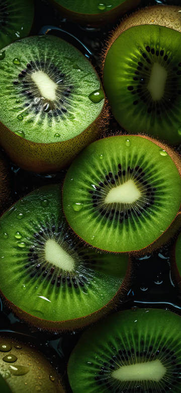Juicy Green Kiwis With Water Droplets 4K Wallpaper