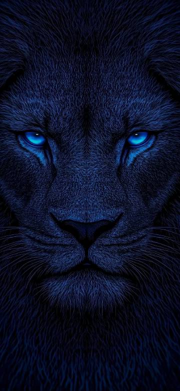 A Close-Up Of A Blue-Eyed Lion