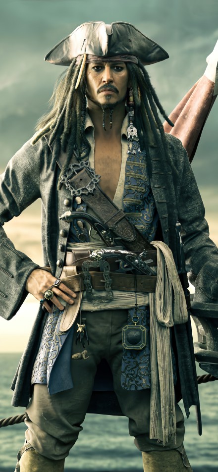 Captain Jack at sea phone wallpaper