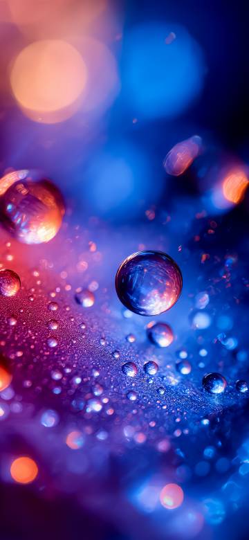 Beautiful Blue Water Drop Close-Up 4K Wallpaper