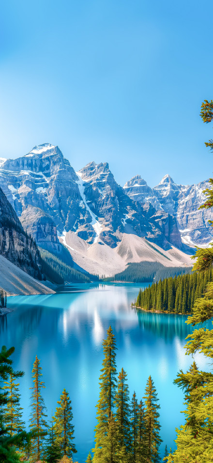 Stunning Turquoise Alpine Lake and Mountains 4K Wallpaper