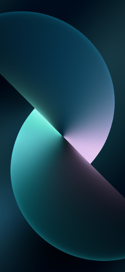 iPhone 13 ​​​Cyan and Purple Abstract Curve Wallpaper