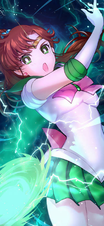 Sailor Moon Series Wallpaper: Sailor Jupiter Electric Attack
