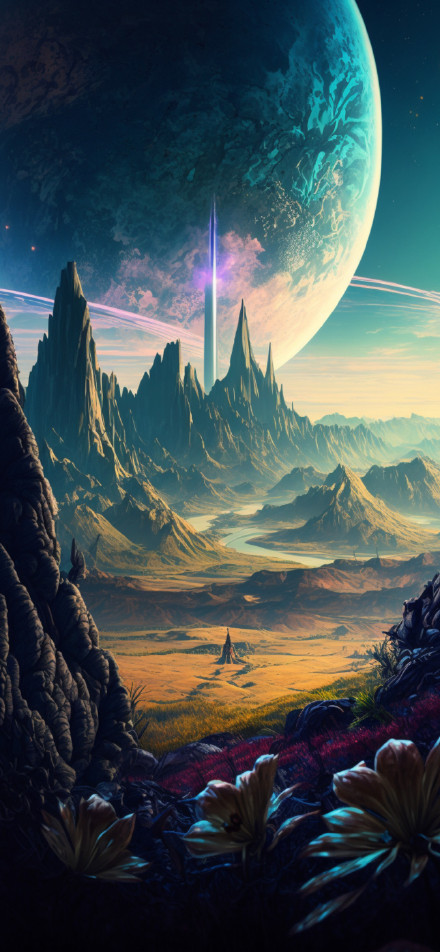 Fantasy Spectacular Planet Mountains Wallpaper