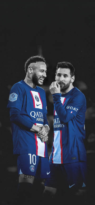 Messi Neymar blue jersey phone wallpaper
