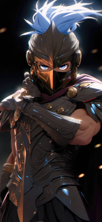Anime Soldier with Glowing Blue Eyes 4K Wallpaper