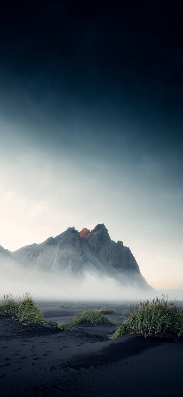 Vestrahorn Mountain Black Sand Beach Iceland 4K