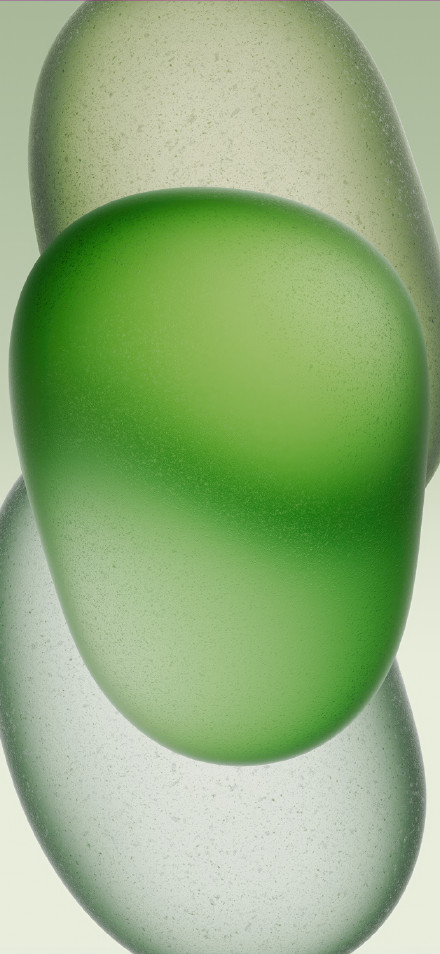 iPhone 15 ​​​Light Green Frosted Glass Pebbles Wallpaper