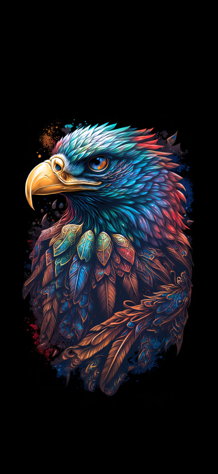 Fantasy Eagle Head Illustration 4K Phone Wallpaper