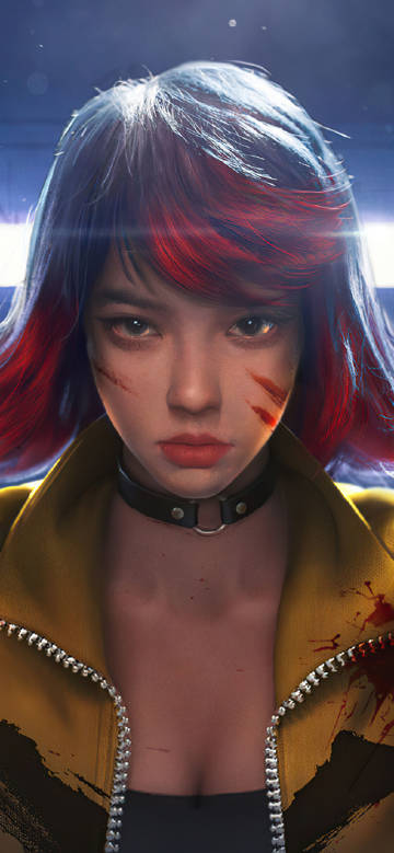 Girl with Blood on Her Face Wallpaper