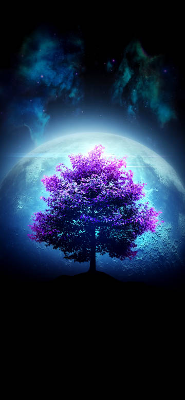 Purple Tree Phone Wallpaper