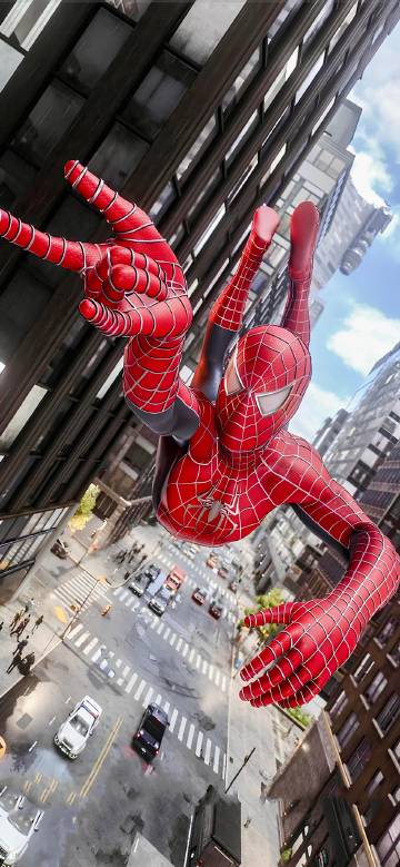 Spider-Man Swinging Through the City 4K UHD Wallpaper