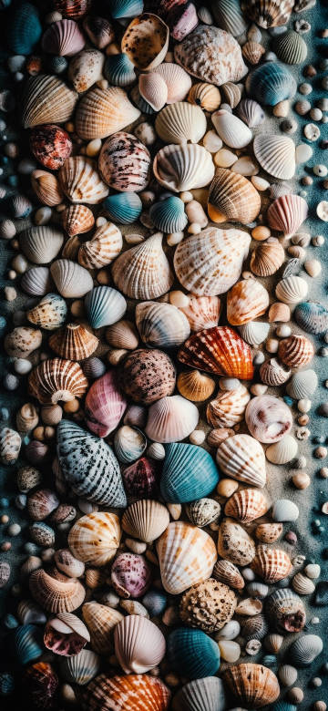 Gorgeous Seashells in Stunning Color Palette 4K Wallpaper