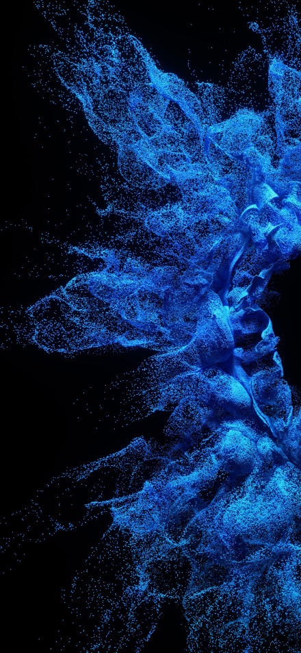 Abstract Blue Particle Explosion Dark Background