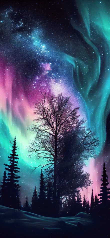 Fantasy Night Sky with Cosmic Planets 4K Wallpaper