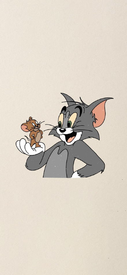 Tom Holding Jerry with Joyful Expression Wallpaper
