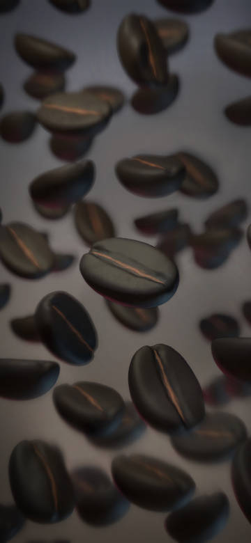 Floating Coffee Beans Close-Up 4K Wallpaper