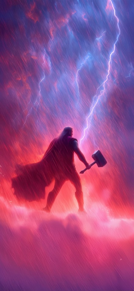 Thunderstorm Marvel Hero Thor Phone Wallpaper