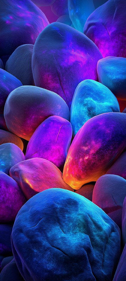 Colorful Glowing Stones 4K Wallpaper