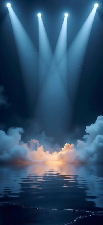 Clouds over water in the spotlight phone wallpaper