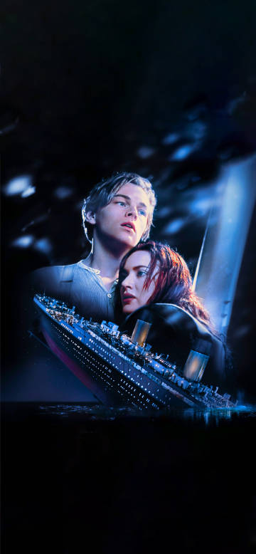 Jack and Rose Embracing During the Shipwreck 8K Wallpaper