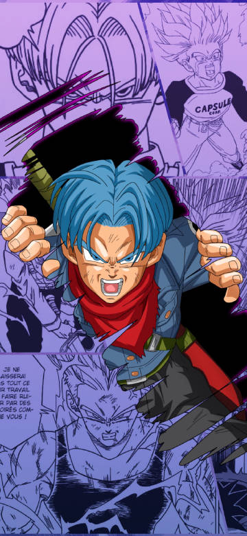 Super Saiyan Trunks Blue Hair Rage Mode 4K Wallpaper
