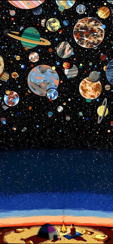 Colorful Galaxy Wallpaper, Stars and Planets in Space