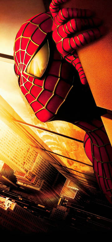 Spider-Man Hanging On The Wall 4K Phone Wallpaper