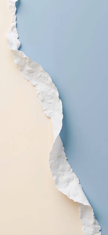 Torn Paper Line Between Blue and Beige Background
