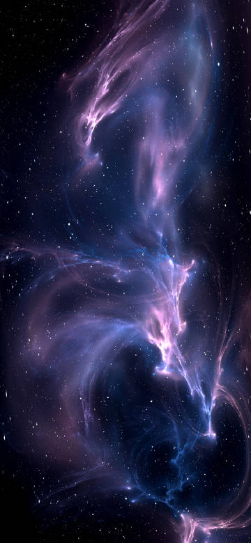 Purple Cosmic Nebula in Deep Space Phone Wallpaper