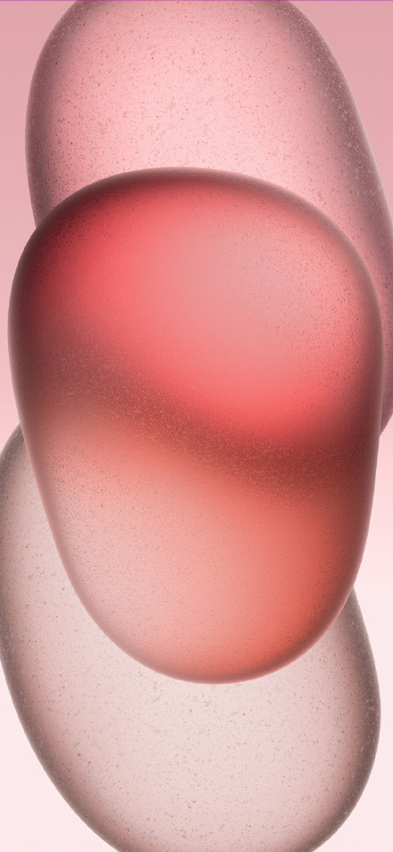 iPhone 15 ​​​Red Frosted Glass Pebbles Wallpaper