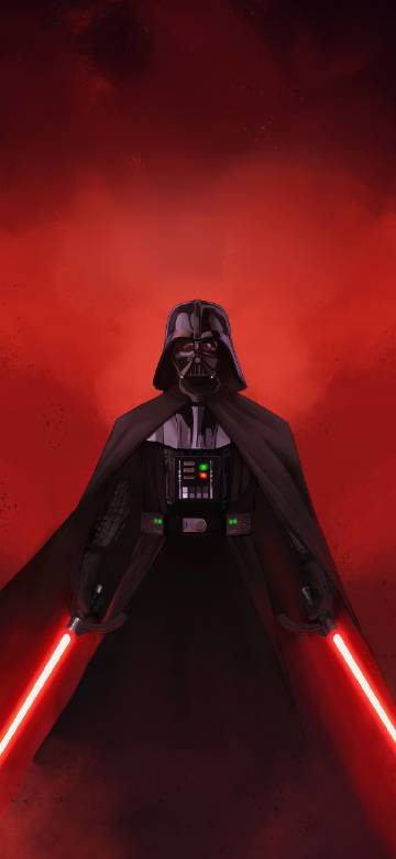 Darth Vader Dual Wielding Lightsabers 4K Wallpaper