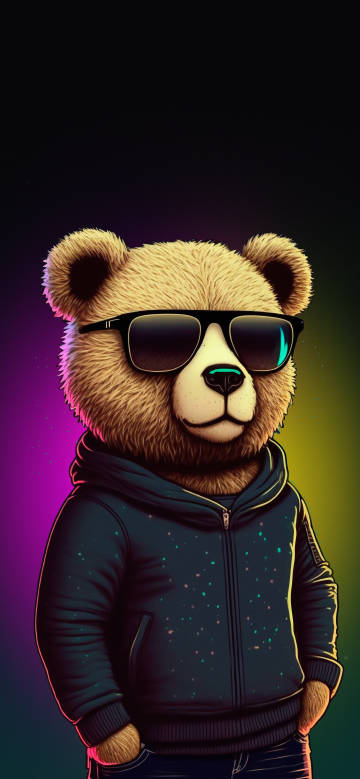 Cool Teddy Bear With Sunglasses 4K Wallpaper