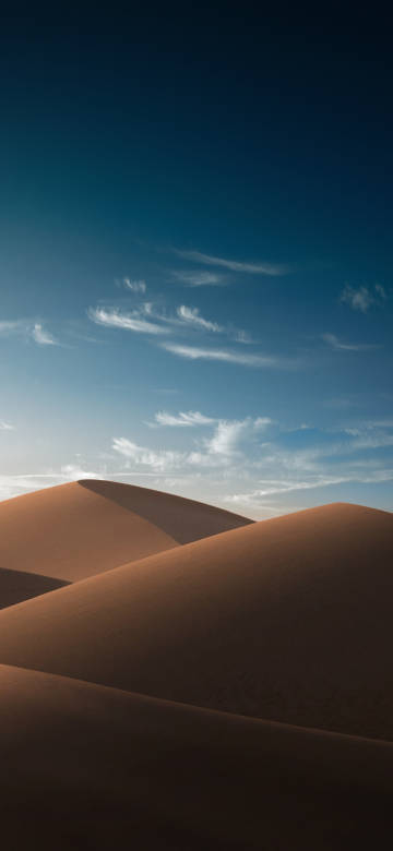 Minimalist Desert Sand Dunes Under Blue Sky 4K