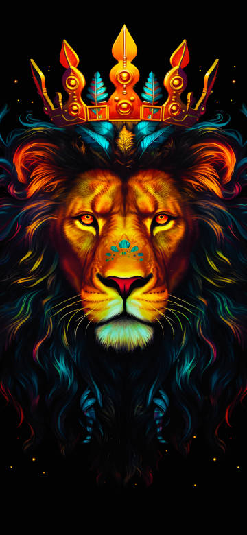 Majestic Lion King With Gold Crown 4K Wallpaper