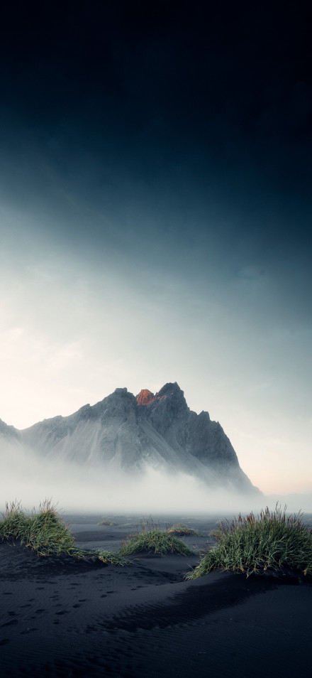 Vestrahorn Mountain Black Sand Beach Iceland 4K