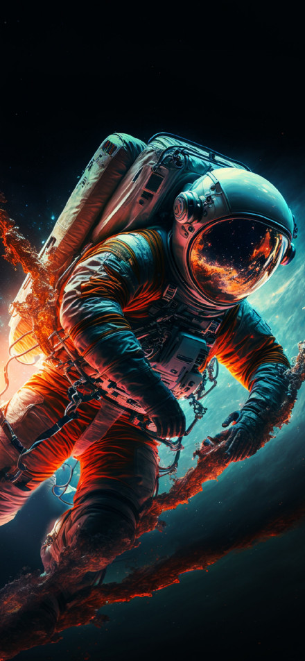 Astronaut on Space Adventure Wallpaper