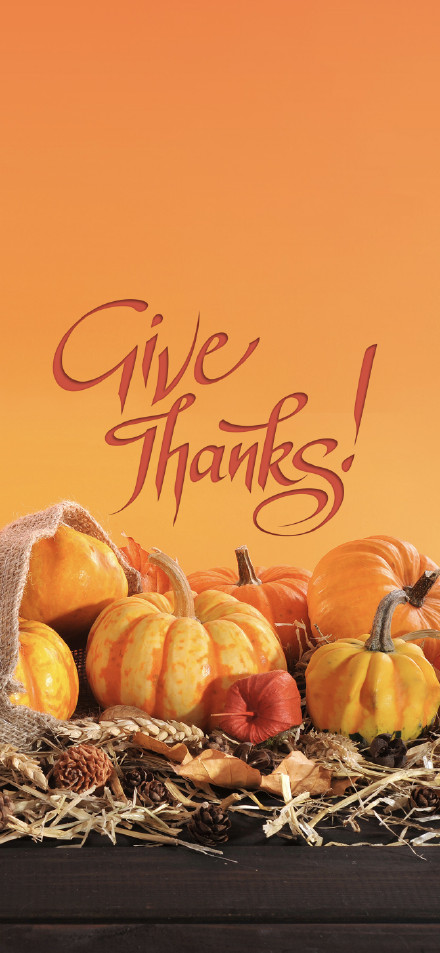 Orange Aesthetic Thanksgiving Lock Screen 4K