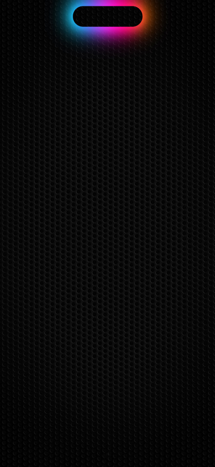 iPhone Dynamic Island Glow Border Black Grid 7K Wallpaper