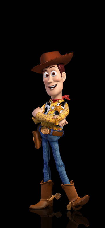 Classic Pixar Woody With Hat Black Background