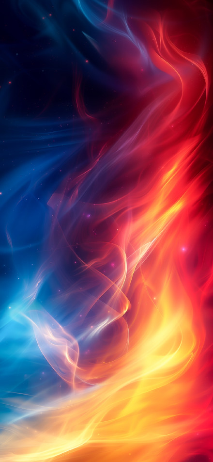 Vibrant Red-Blue Gradient Abstract Smoke 4K Wallpaper
