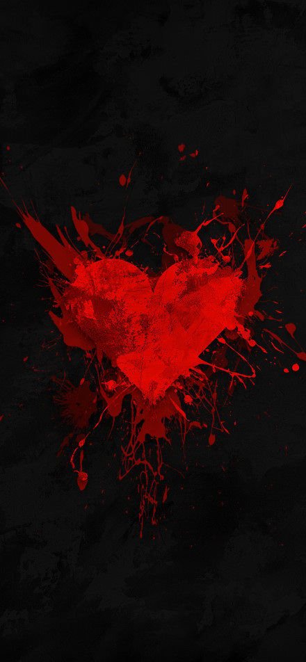 Bloody Red Heart Minimalist Wallpaper
