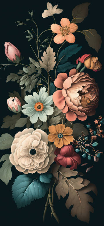 Elegant Floral Bouquet in Soft Tones 4K UHD Wallpaper