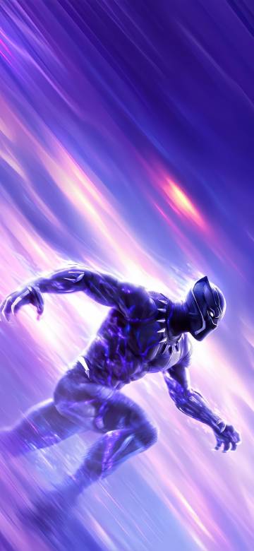 Black Panther Lightning Speed Art Phone Wallpaper